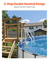 VEVOR 4-Step Grey Robust Pool Ladder of 2 Handrails for 1219.2-1371.6 mm Pools - Front View