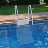 VEVOR 4-Step Grey Robust Pool Ladder of 2 Handrails for 1219.2-1371.6 mm Pools - Low Angle