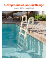VEVOR 5-Step Inclined Robust Pool Ladder of 2 Handrails for 1219.2-1371.6mm Pool - Front View