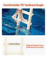VEVOR 5-Step Inclined Robust Pool Ladder of 2 Handrails for 1219.2-1371.6mm Pool - Top-Down View