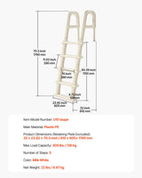 VEVOR 5-Step Inclined Robust Pool Ladder of 2 Handrails for 1219.2-1371.6mm Pool