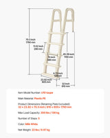 VEVOR 5-Step Inclined Robust Pool Ladder of 2 Handrails for 1219.2-1371.6mm Pool - Close-Up Angle