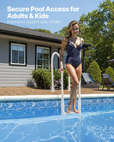VEVOR Thickened 4-Step Pool Ladder of Double Handrails for 1219.2-1371.6mm Pool - Side View