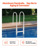 VEVOR Thickened 4-Step Pool Ladder of Double Handrails for 1219.2-1371.6mm Pool - 45-Degree Angle