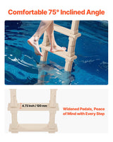 VEVOR 5-Step Inclined Robust Pool Ladder of 2 Handrails for 1219.2-1371.6mm Pool - Top-Down View