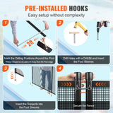 VEVOR Pool Fence 4 x 108 FT Removable Pool Fences for Inground Pools Outdoor - 45-Degree Angle