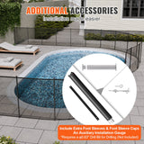 VEVOR Pool Fence 4 x 108 FT Removable Pool Fences for Inground Pools Outdoor - Rear View