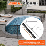 VEVOR Pool Fence, 4 x 12 FT Pool Fences for Inground Pools, Removable Child Safety Pool Fencing, Easy DIY Installation Swimming Pool Fence, 340gms - 45-Degree Angle