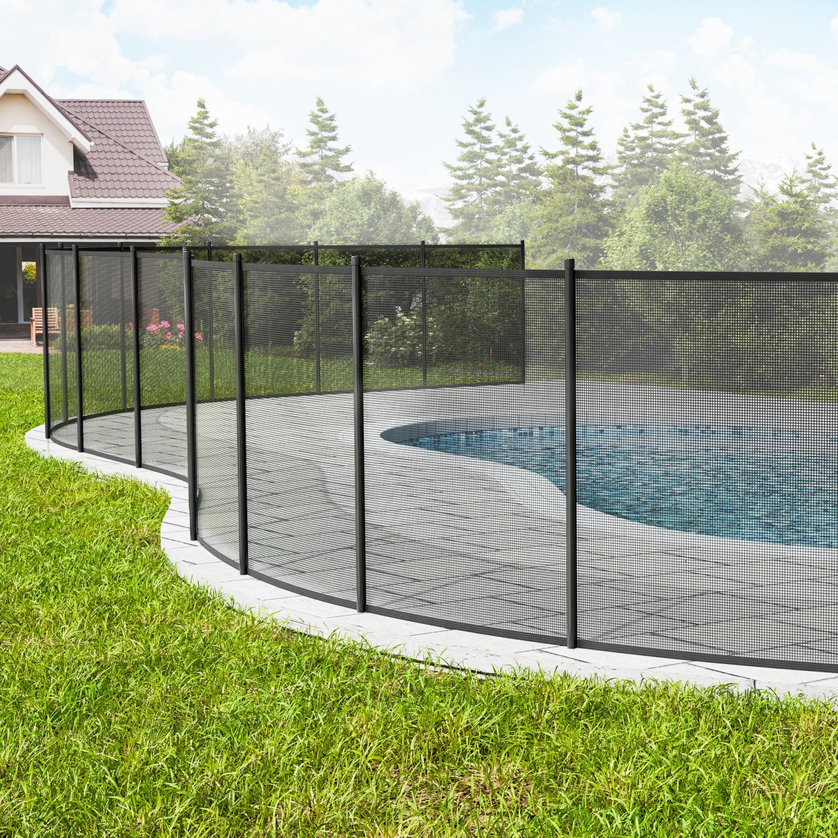 VEVOR Pool Fence, 4 x 12 FT Pool Fences for Inground Pools, Removable Child Safety Pool Fencing, Easy DIY Installation Swimming Pool Fence, 340gms
