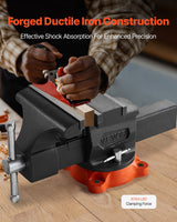 VEVOR 203 mm Bench Vice Multipurpose Heavy Duty Ductile Iron Swivel Locking Base - Front View