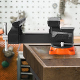 VEVOR 203 mm Bench Vice Multipurpose Heavy Duty Ductile Iron Swivel Locking Base - Low Angle