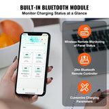 VEVOR 50A MPPT Solar Charge Controller, Auto DC Input, Solar Panel Regulator Charger with Bluetooth Module, 98% Charging Efficiency for Sealed(AGM), Gel, Flooded and Lithium Battery Charging - Top-Down View