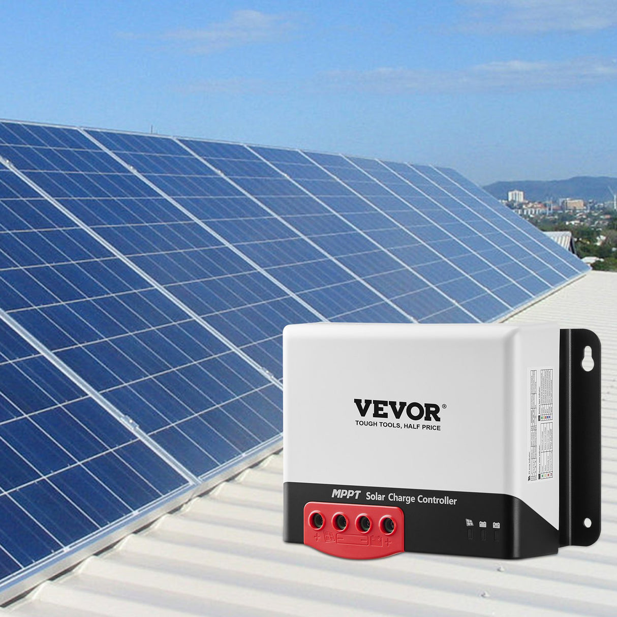VEVOR 50A MPPT Solar Charge Controller, Auto DC Input, Solar Panel Regulator Charger with Bluetooth Module, 98% Charging Efficiency for Sealed(AGM), Gel, Flooded and Lithium Battery Charging