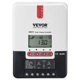 VEVOR 20A MPPT Solar Charge Controller, Auto DC Input, Solar Panel Regulator Charger with LCD Display Temperature Sensor Cable, for Sealed(AGM), Gel,