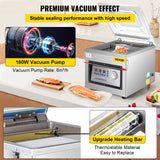 Vevor DZ-260C Digital Vacuum Sealer Food Vacuum Sealing Packing Machine 220V - Side View