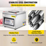 Vevor DZ-260C Digital Vacuum Sealer Food Vacuum Sealing Packing Machine 220V - 45-Degree Angle