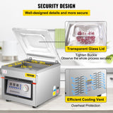 Vevor DZ-260C Digital Vacuum Sealer Food Vacuum Sealing Packing Machine 220V - Rear View
