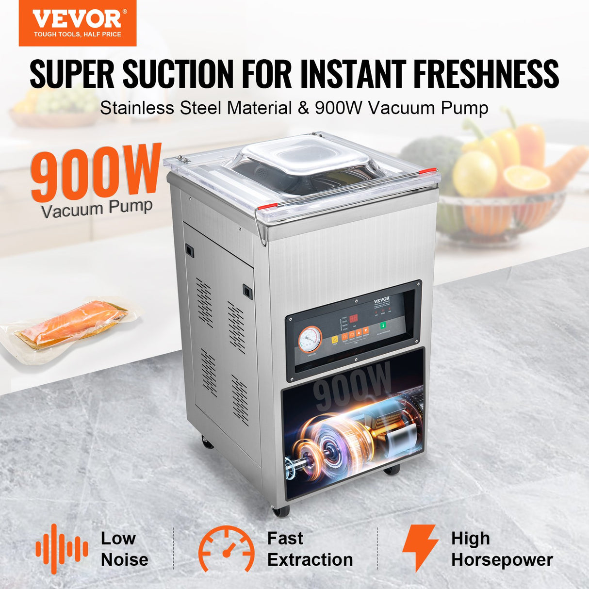 DZ-400/2E Automatic Extra Deep Vacuum Sealer Food Vacuum Sealing Packing Machine 220V