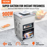 DZ-400/2E Automatic Extra Deep Vacuum Sealer Food Vacuum Sealing Packing Machine 220V - Front View