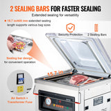 Vevor DZ-400/2F Automatic Vacuum Sealer Food Vacuum Sealing Packing Machine 220V - Top-Down View