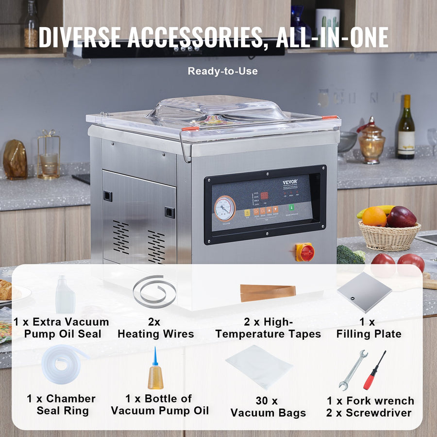 DZ-400/2F Automatic Vacuum Sealer Food Vacuum Sealing Packing Machine 220V