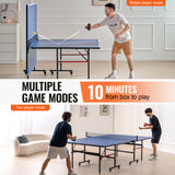 VEVOR Ping Pong Table Foldable Table Tennis Game Table Indoor with Clamp Net - Top-Down View