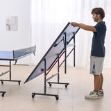VEVOR Ping Pong Table Foldable Table Tennis Game Table Indoor with Clamp Net - Low Angle