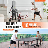VEVOR Ping Pong Table Foldable Table Tennis Game Table Indoor Outdoor with Net - Top-Down View