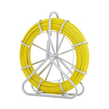 VEVOR Fish Tape Fiberglass, 150 m, 7.9 mm, Duct Rodder Fishtape Wire Puller, Cable Running Rod with Steel Reel Stand, 3 Pulling Heads, Fishing Tools for Walls and Electrical Conduit, Non-Conductive