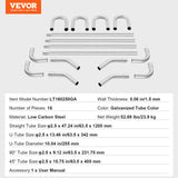 VEVOR DIY Universal Exhaust Kit 16 Pieces Exhaust Pipe Kit with Slip-Fit Joint - Rear View