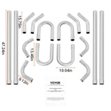 VEVOR DIY Universal Exhaust Kit 16 Pieces Exhaust Pipe Kit with Slip-Fit Joint - Low Angle