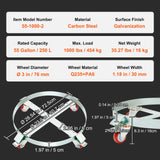 VEVOR 2PCS 250 L Heavy Duty Drum Dolly, 454 kg Load Capacity, Barrel Dolly Cart Drum Caddy, Non Tipping Hand Truck Capacity Dollies with Steel Frame 4 Swivel Casters Wheel, for Drum Handling - Close-Up Angle