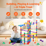 VEVOR Marble Run Set 150 PCS Building STEM Toy Educational Blocks Gift for Kids - Top-Down View