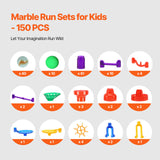 VEVOR Marble Run Set 150 PCS Building STEM Toy Educational Blocks Gift for Kids - 45-Degree Angle
