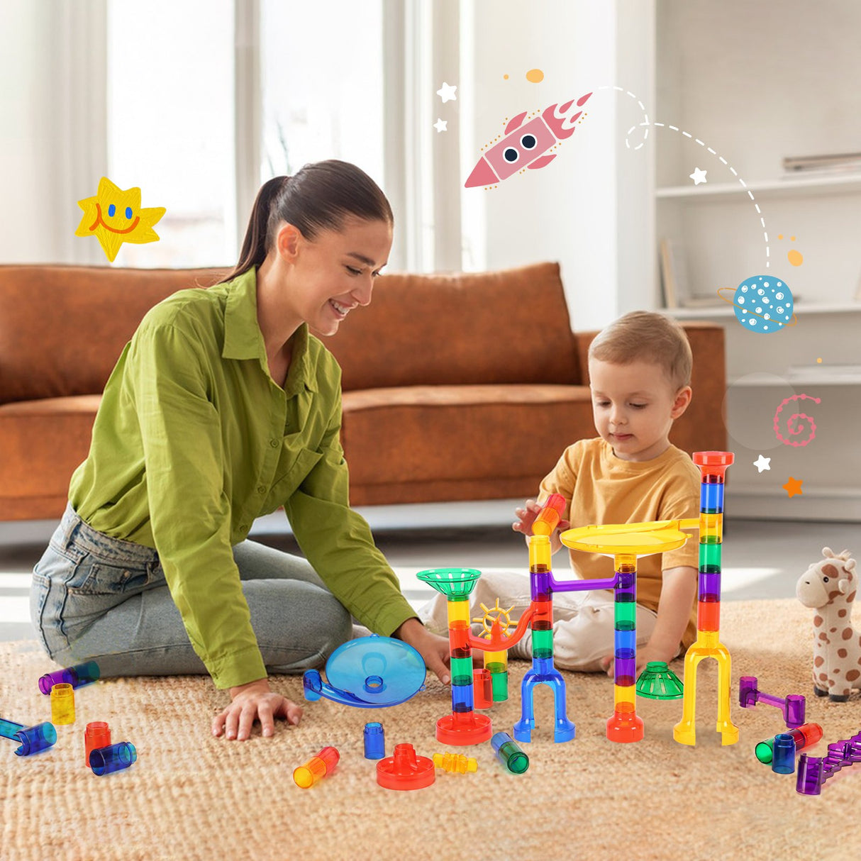 VEVOR Marble Run Set 150 PCS Building STEM Toy Educational Blocks Gift for Kids