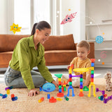 VEVOR Marble Run Set 150 PCS Building STEM Toy Educational Blocks Gift for Kids - Low Angle