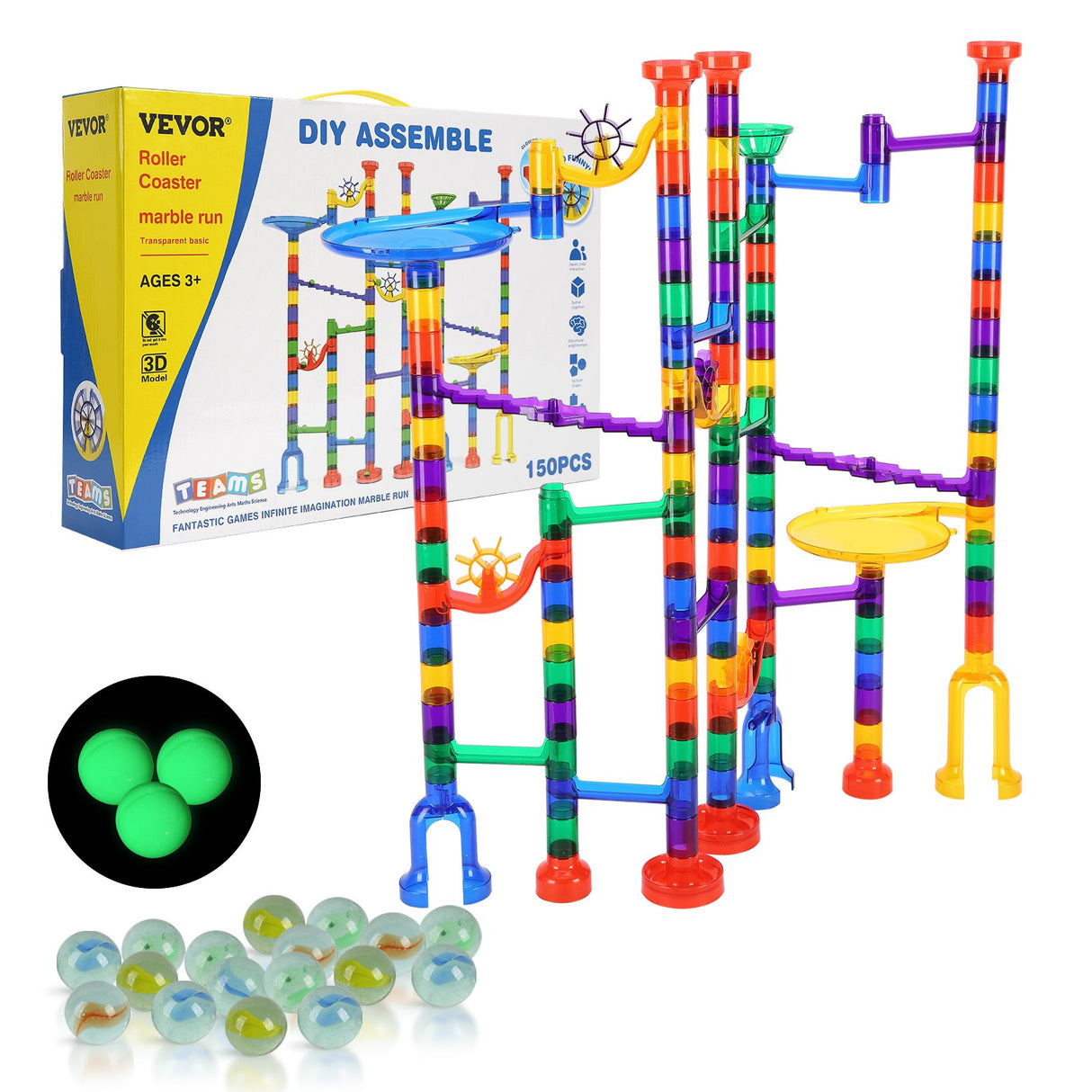 VEVOR Marble Run Set 150 PCS Building STEM Toy Educational Blocks Gift for Kids