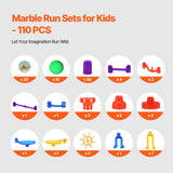 VEVOR Marble Run Set 110 PCS Building STEM Toy Educational Blocks Gift for Kids - 45-Degree Angle