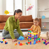 VEVOR Marble Run Set 110 PCS Building STEM Toy Educational Blocks Gift for Kids - Low Angle