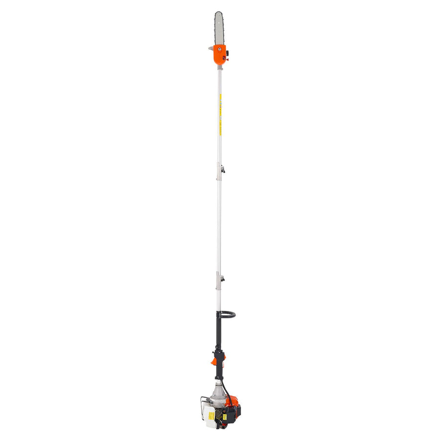 Gas Pole Saw, 43CC 2 Stroke Gas Powered Pole Saws with 25.4 cm Cutting Bar, Cordless Tree Trimmer with Rotatable Head, 2.1 to 3.6 m Extendable, Powerful Chainsaw for Tree Trimming Pruning