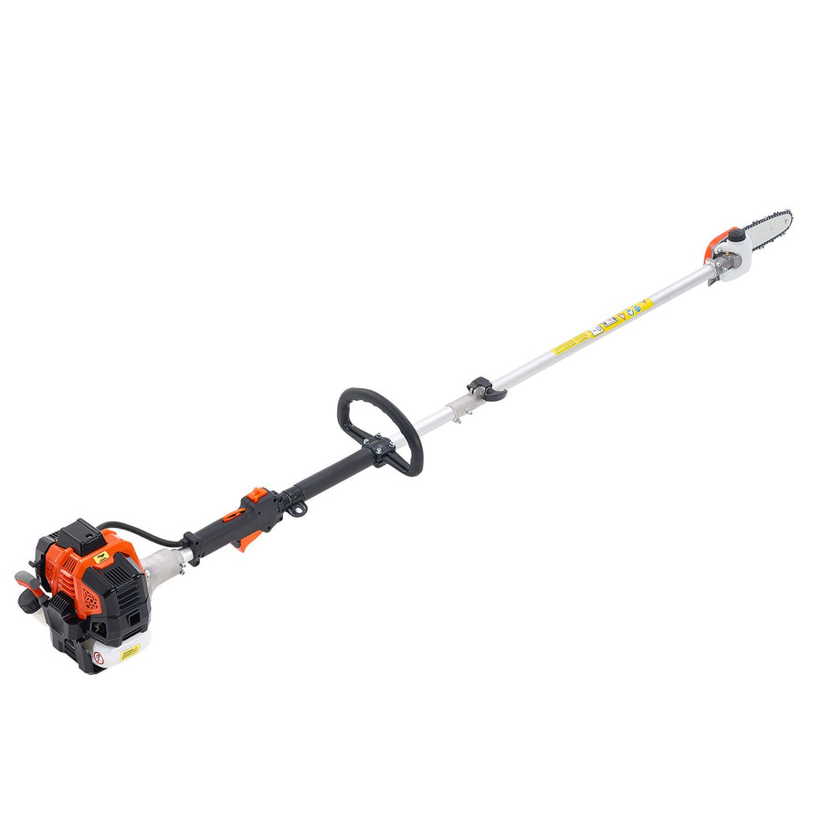 Gas Pole Saw, 25CC 2 Stroke Gas Powered Pole Saws with 20.3 cm Cutting Bar, Cordless Tree Trimmer with 650ml Fuel Tank, 2 to 2.74 m Extendable, Powerful Chainsaw for Tree Trimming Pruning