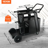 VEVOR Welding Cart, 2-Tier 4 Drawers Welder Cart with 265 LBS Weight Capacity, Swivel Wheels, Tank Storage Safety Chains, Heavy Duty Rolling MIG Welder Cart for Mig Welder and Plasma Cutter - Front View