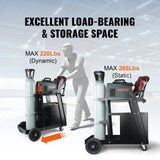 VEVOR Welding Cart, 2-Tier 4 Drawers Welder Cart with 265 LBS Weight Capacity, Swivel Wheels, Tank Storage Safety Chains, Heavy Duty Rolling MIG