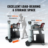 VEVOR Welding Cart, 2-Tier 4 Drawers Welder Cart with 265 LBS Weight Capacity, Swivel Wheels, Tank Storage Safety Chains, Heavy Duty Rolling MIG Welder Cart for Mig Welder and Plasma Cutter - Side View