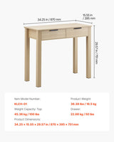 VEVOR Small Desk with Drawer Kids Desk for Bedroom Simple Study Table Light Wood - Close-Up Angle