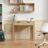 VEVOR Small Desk with Drawer Kids Desk for Bedroom Simple Study Table Light Wood - Low Angle