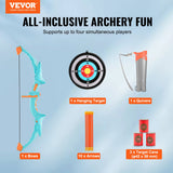VEVOR Kids Bow and Arrow Set LED Light Up Outdoor Archery Kit Children 10 Arrows - Front View