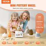 VEVOR Mini Pottery Wheel Electric Ceramic Wheel Machine 0-320RPM Speed White - Front View