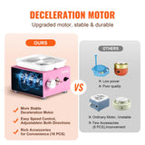 VEVOR Mini Pottery Wheel Electric Ceramic Wheel Machine 0-320RPM Speed Pink - 45-Degree Angle