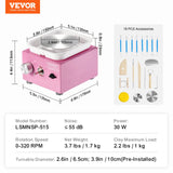VEVOR Mini Pottery Wheel Electric Ceramic Wheel Machine 0-320RPM Speed Pink - Close-Up Angle